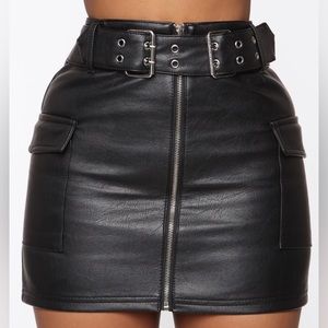 NEW. NEVER WORN. Pleather Biker mini skirt.
